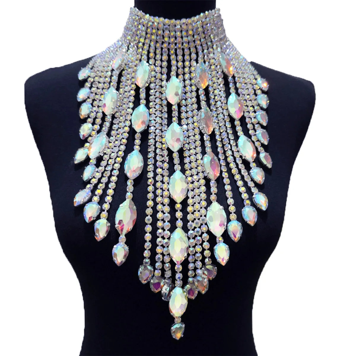 Collar Cadena Flecos Cristales AB
