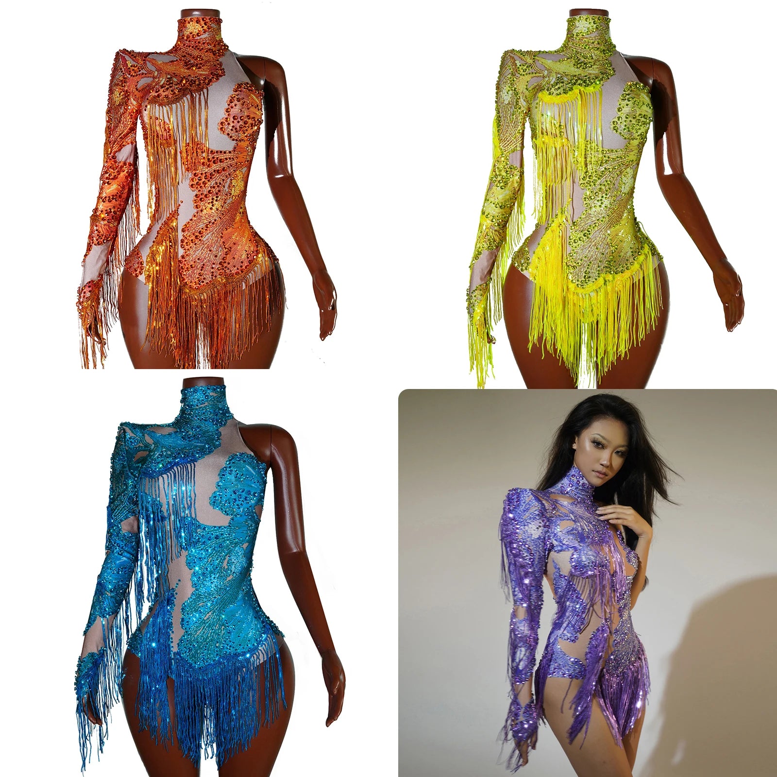 Bodysuit Leopardo Lentejuelas Flecos