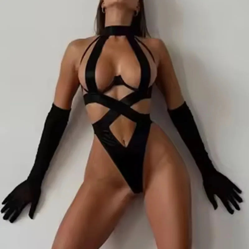 Bodysuit Bandage Negro