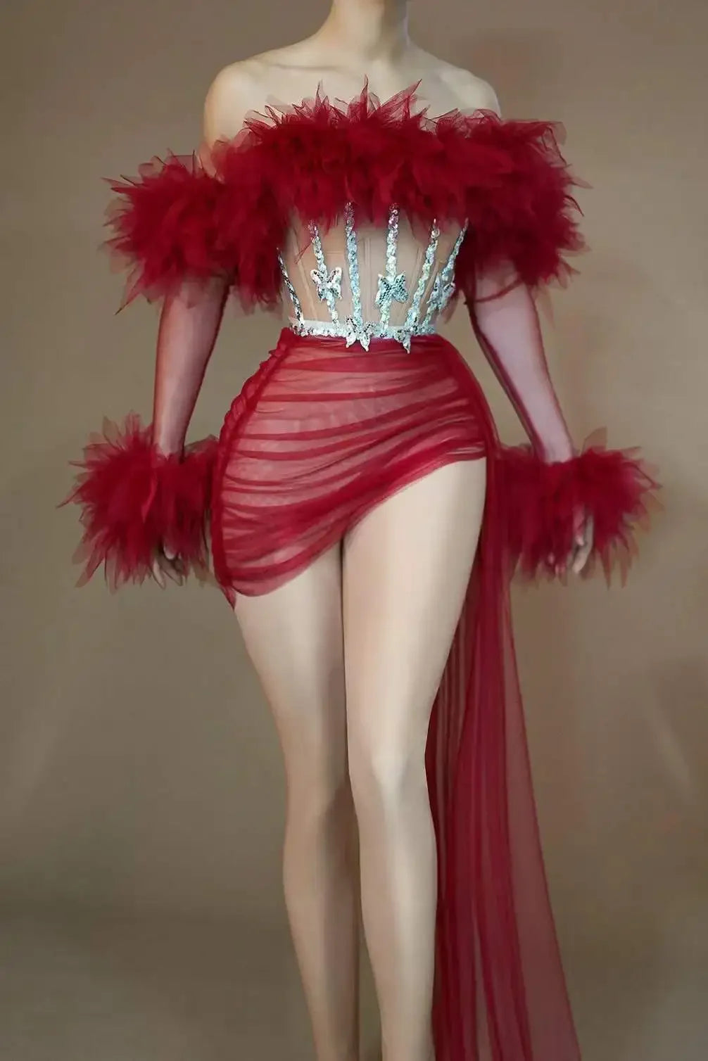 Set Rojo Lentejuelas Showgirl