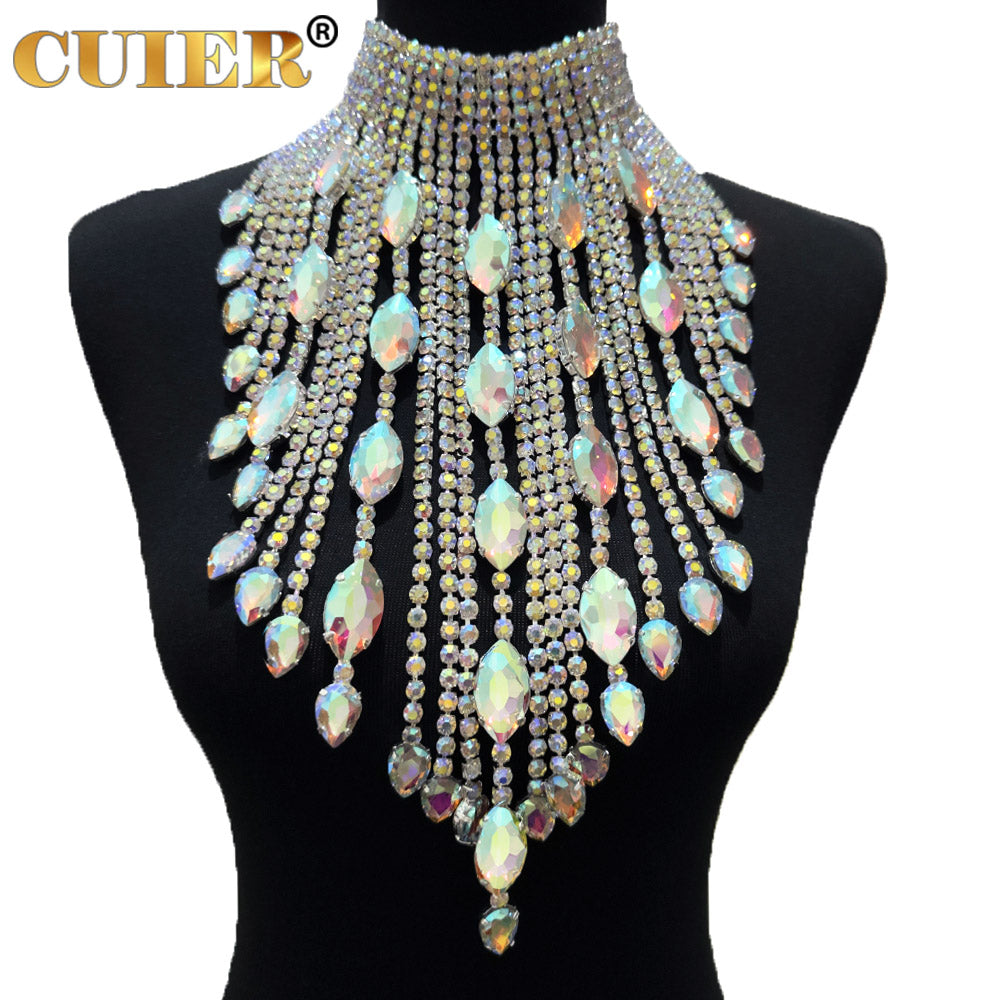 Collar Cadena Flecos Cristales AB