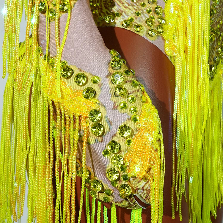 Bodysuit Leopardo Lentejuelas Flecos