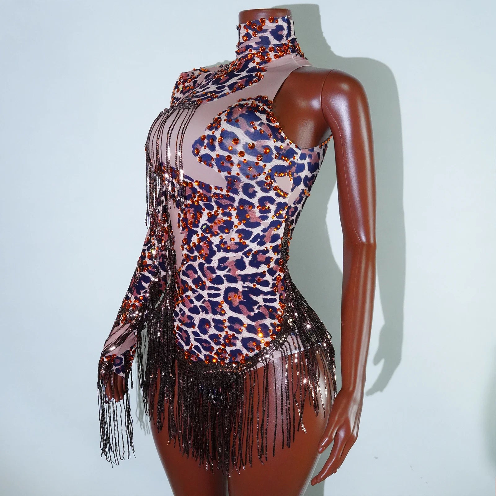 Bodysuit Leopardo Lentejuelas Flecos