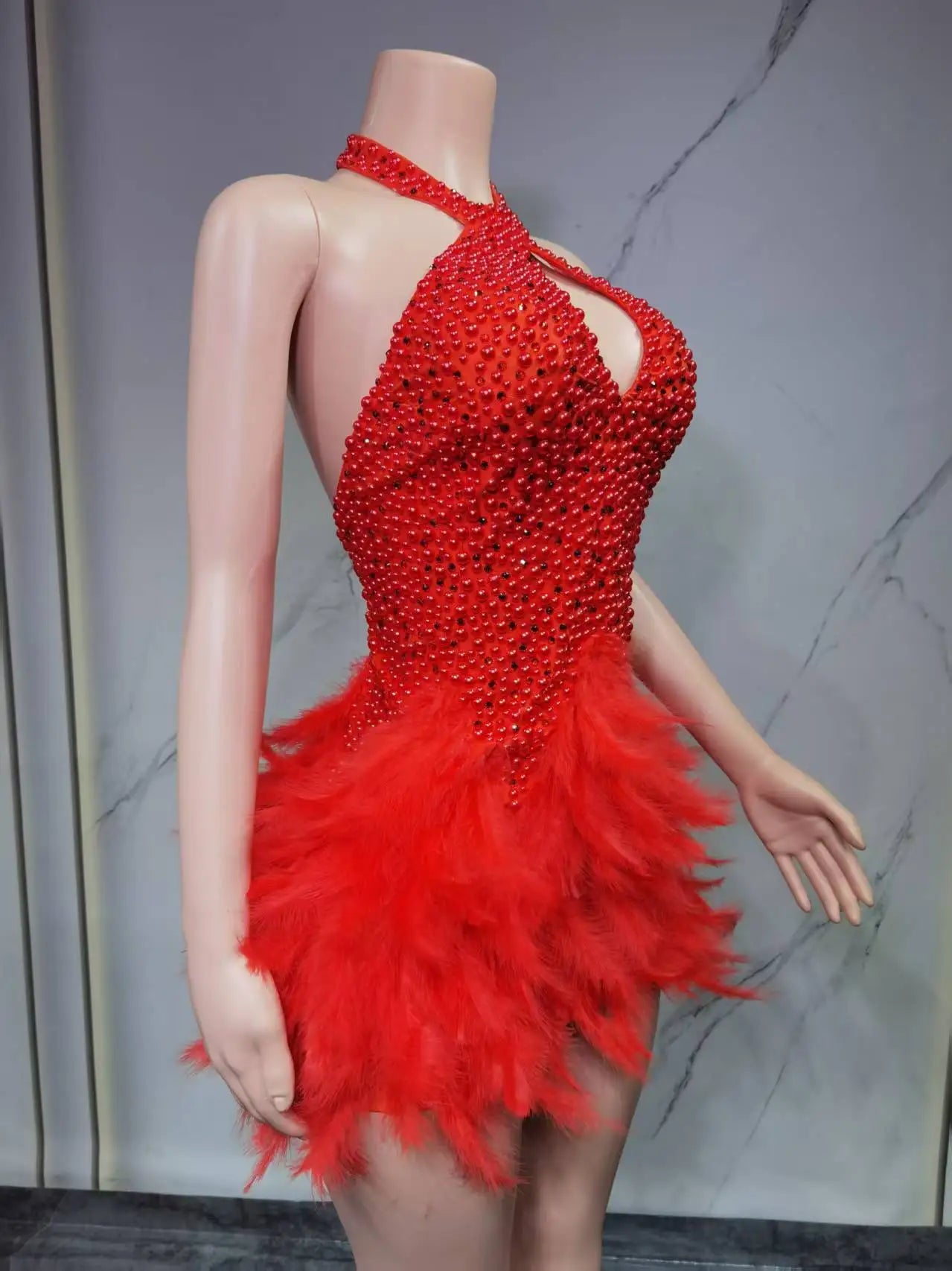 Vestido Danza Plumas