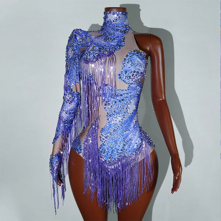 Bodysuit Leopardo Lentejuelas Flecos