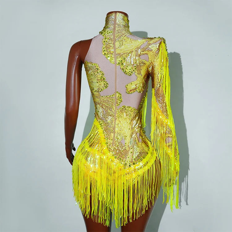 Bodysuit Leopardo Lentejuelas Flecos