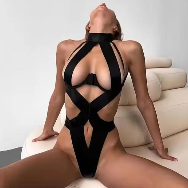 Bodysuit Bandage Negro