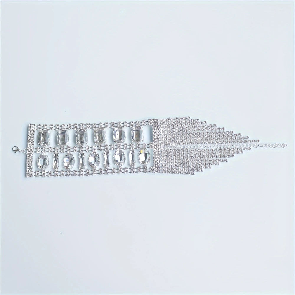 Pulsera Cristales Flecos Brillante