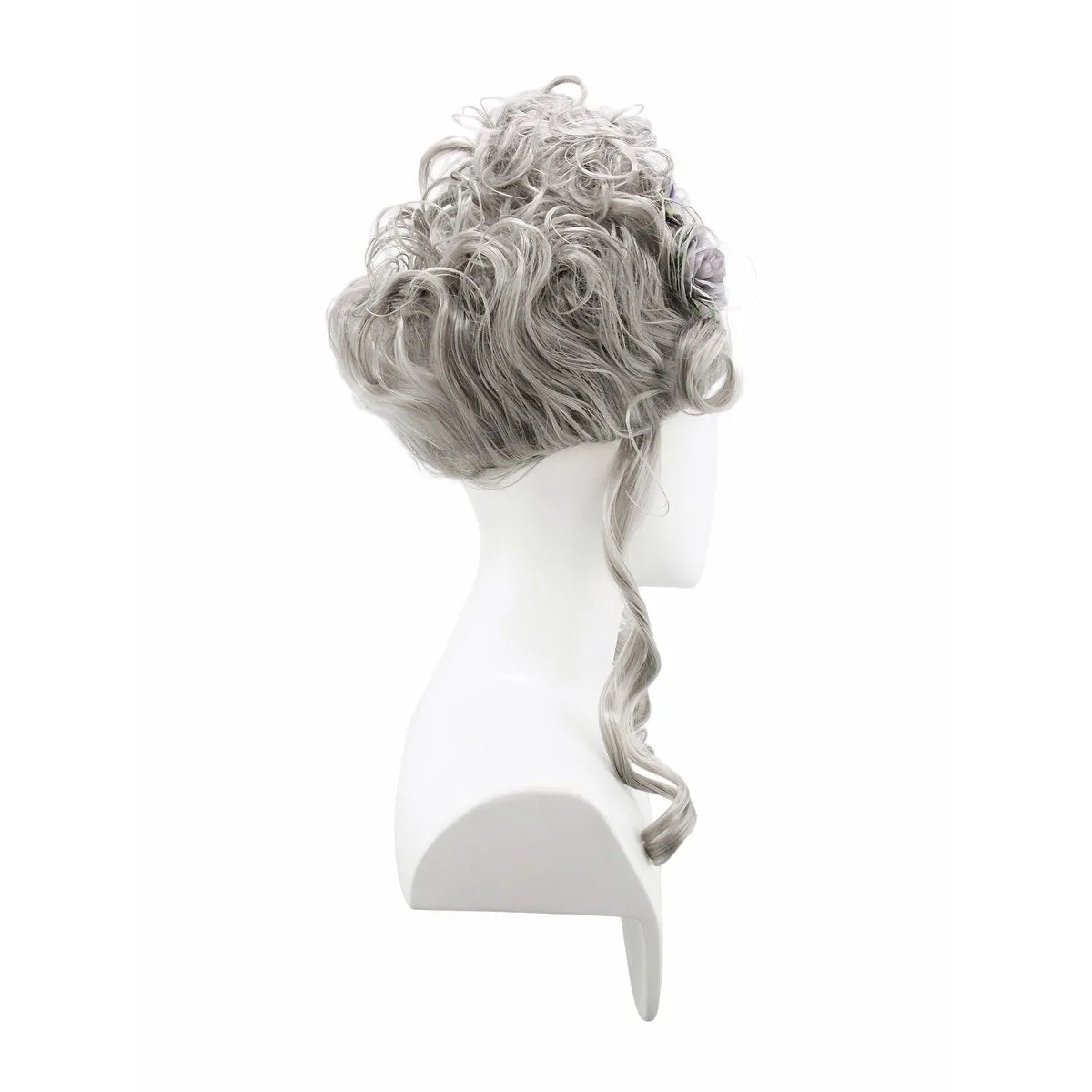 Peluca Rosa Esponjosa Plumas Flores