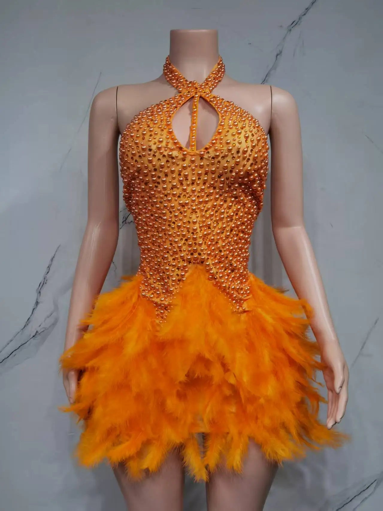 Vestido Danza Plumas