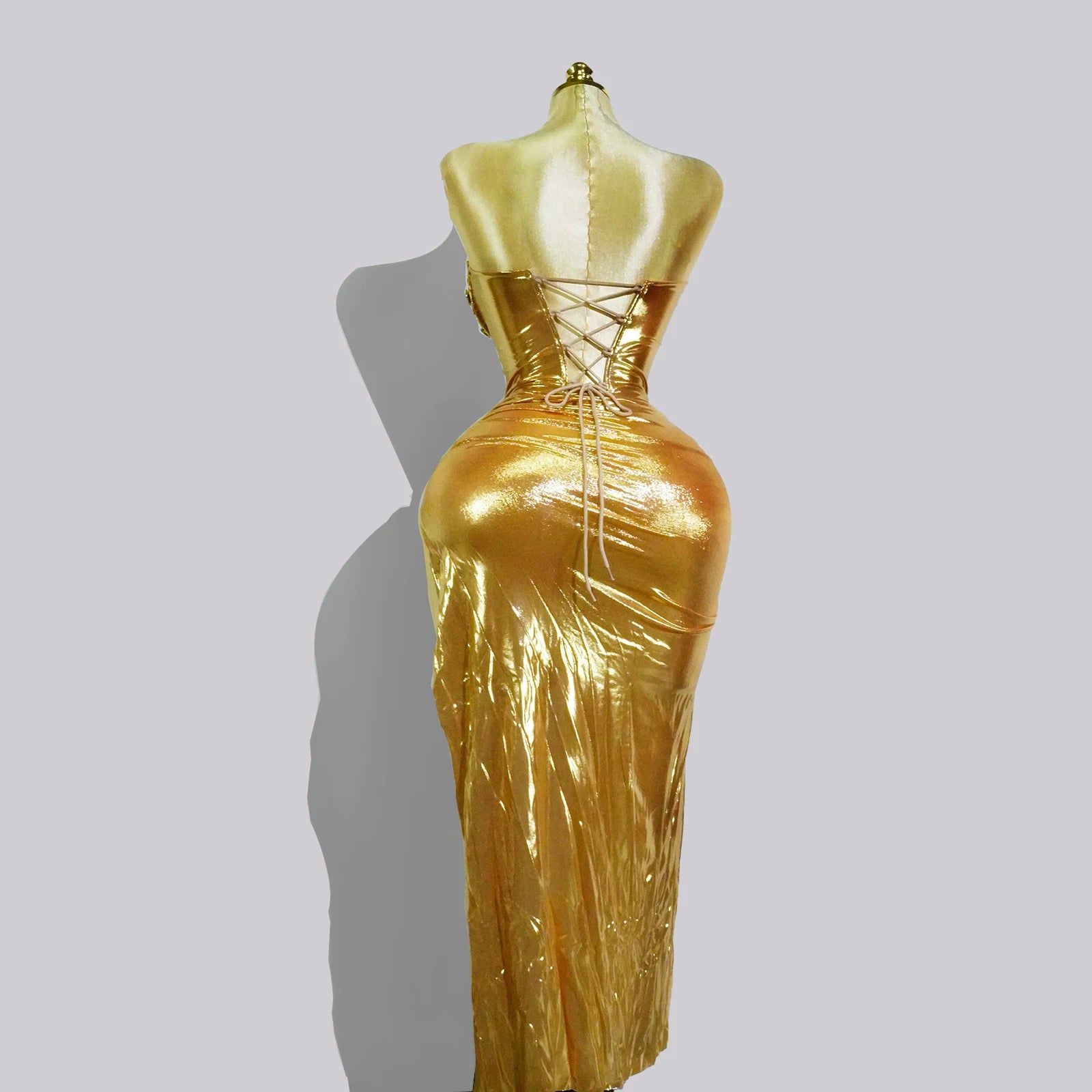 Set Dorado Cristales Top y Falda