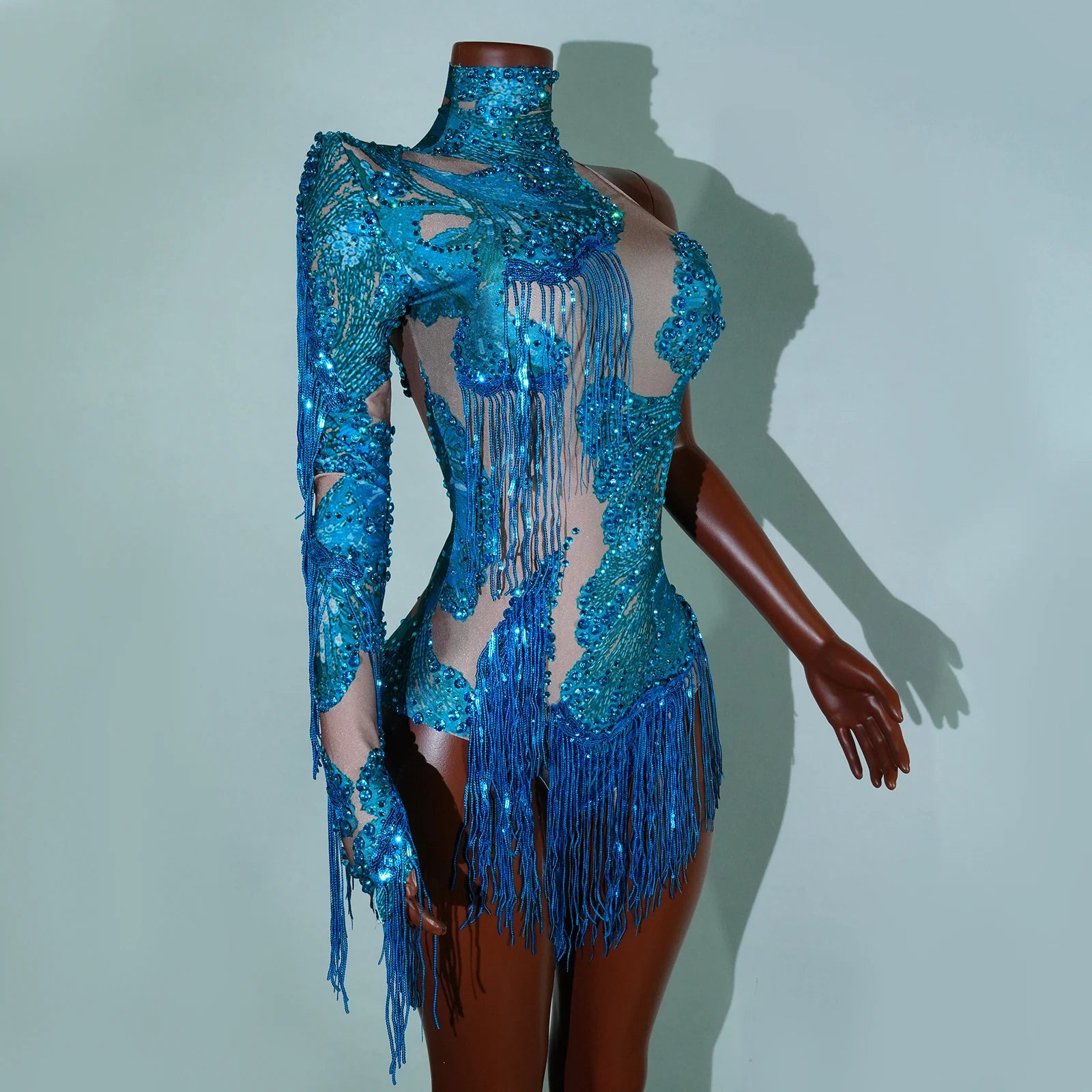 Bodysuit Leopardo Lentejuelas Flecos