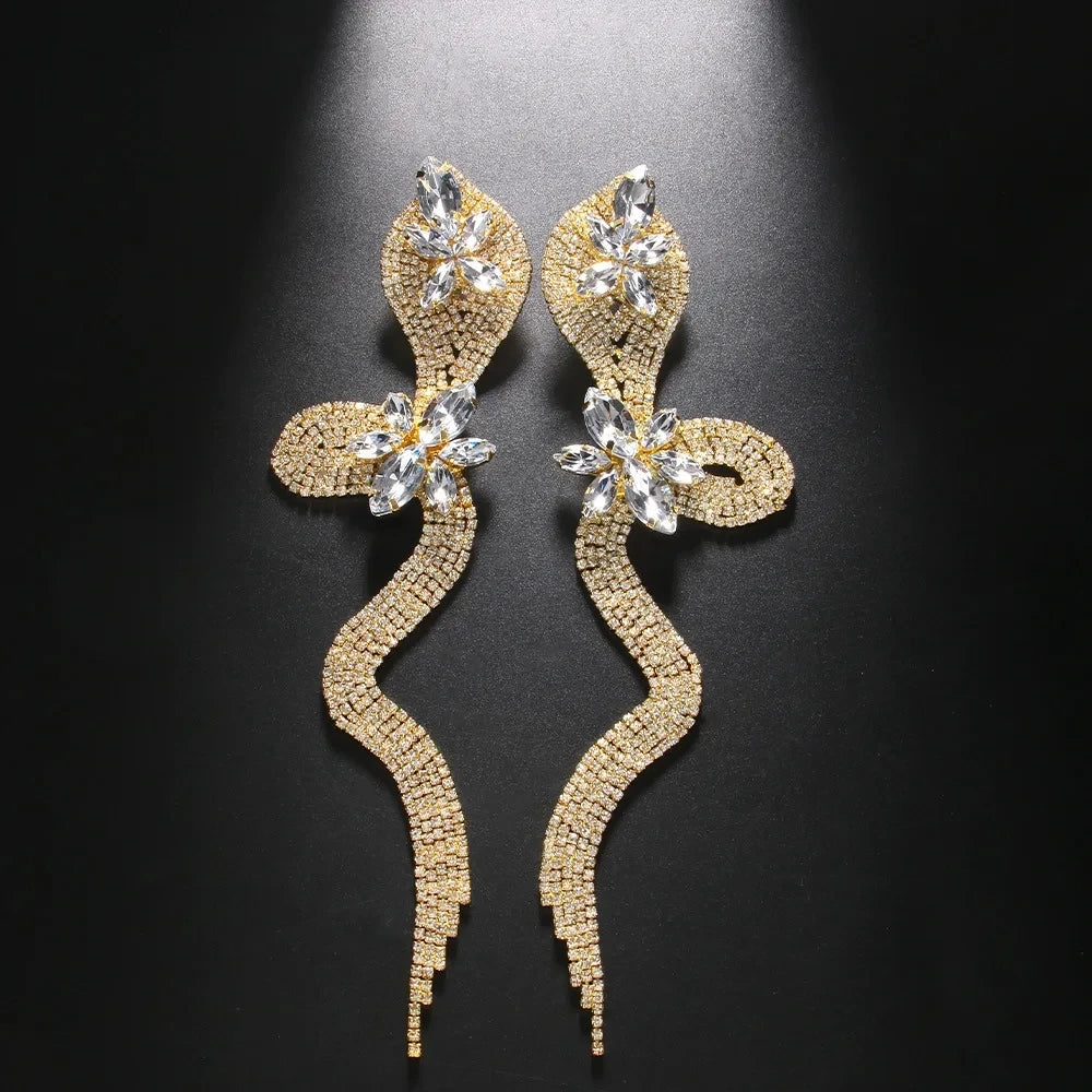 Aretes Serpiente Cristales