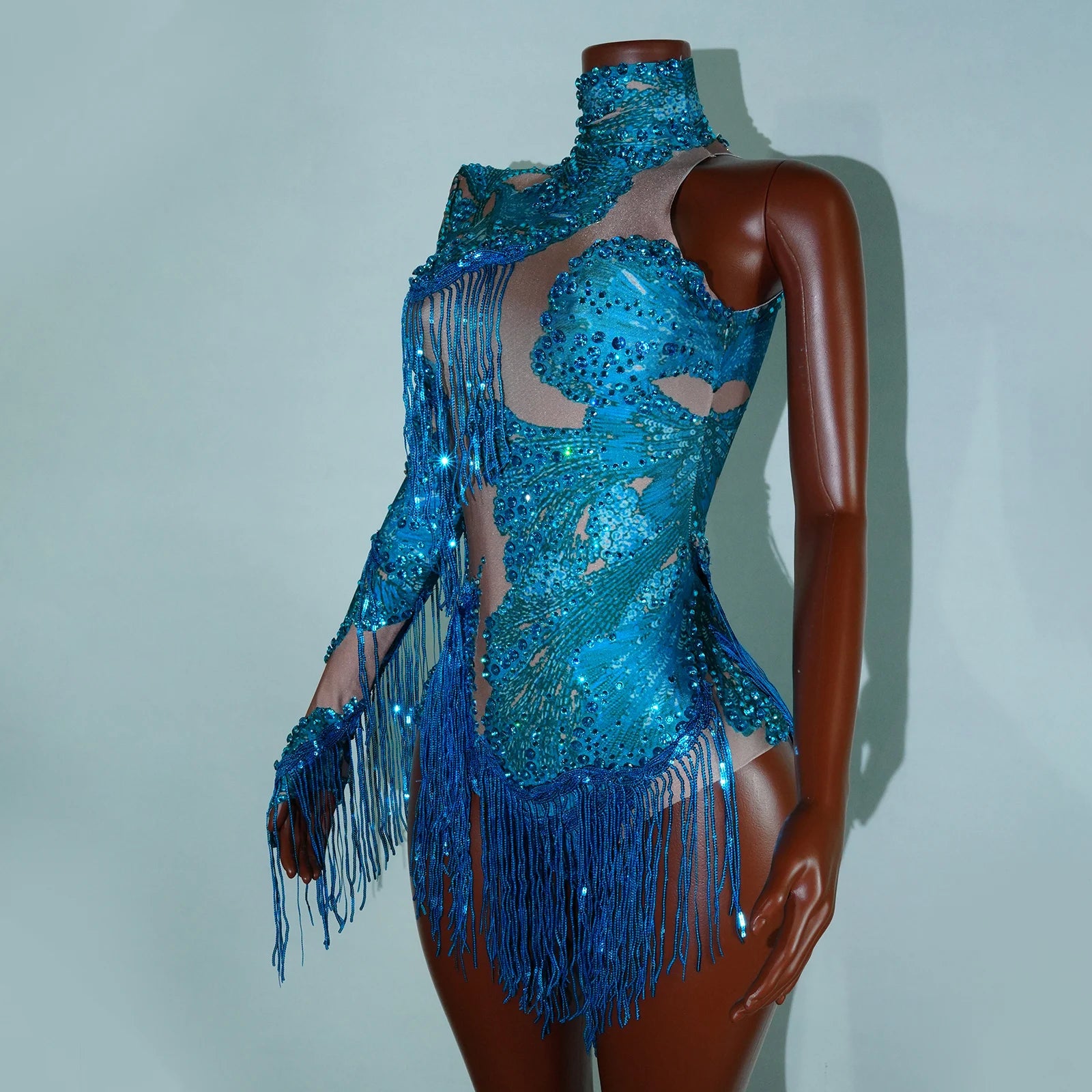 Bodysuit Leopardo Lentejuelas Flecos