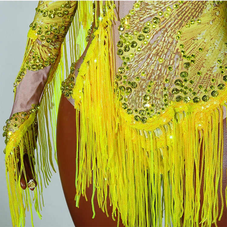 Bodysuit Leopardo Lentejuelas Flecos