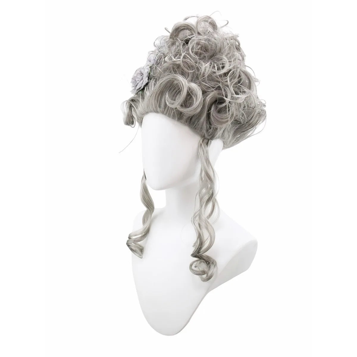 Peluca Rosa Esponjosa Plumas Flores