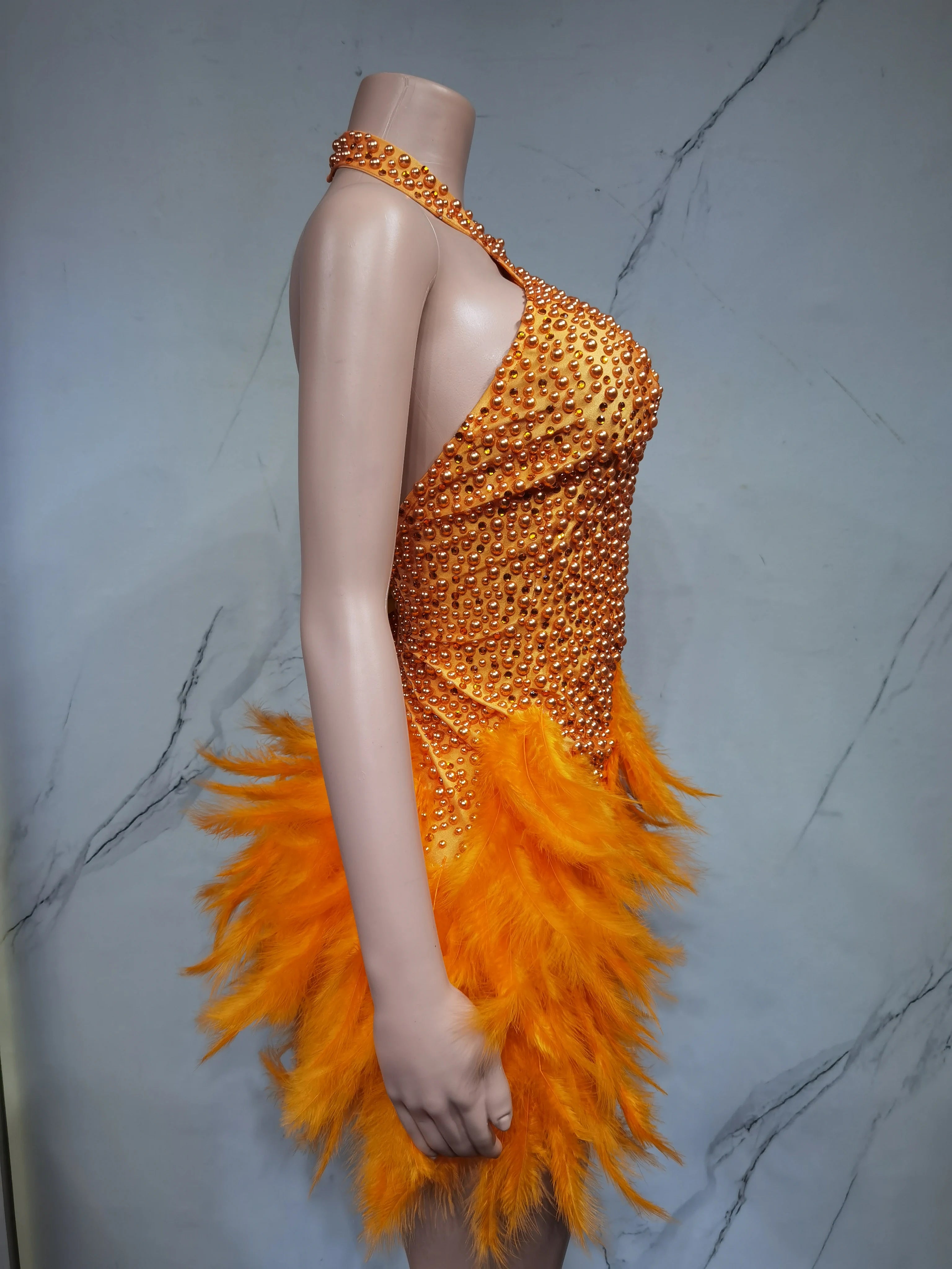 Vestido Danza Plumas