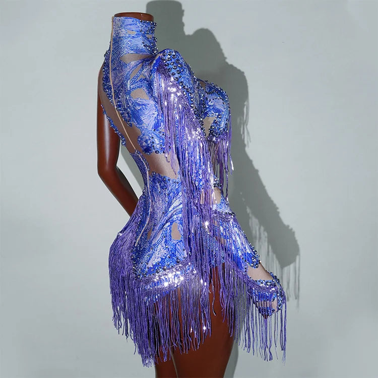 Bodysuit Leopardo Lentejuelas Flecos