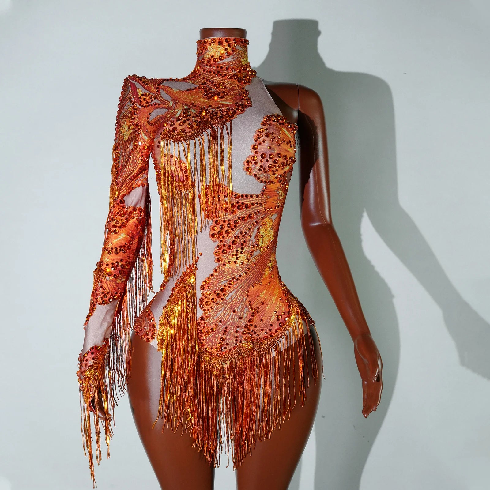 Bodysuit Leopardo Lentejuelas Flecos