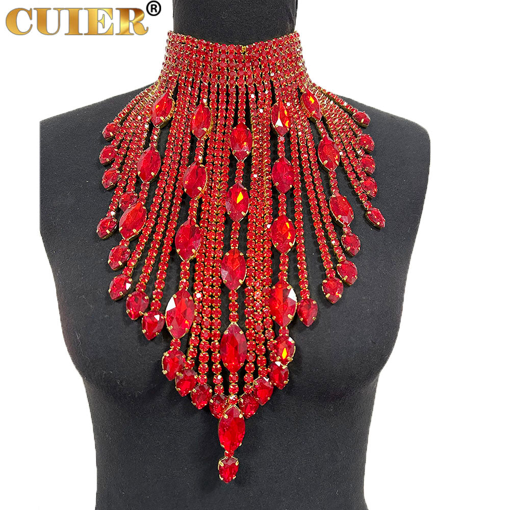 Collar Cadena Flecos Cristales AB