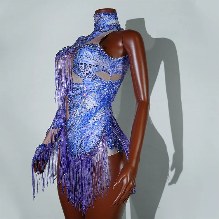 Bodysuit Leopardo Lentejuelas Flecos